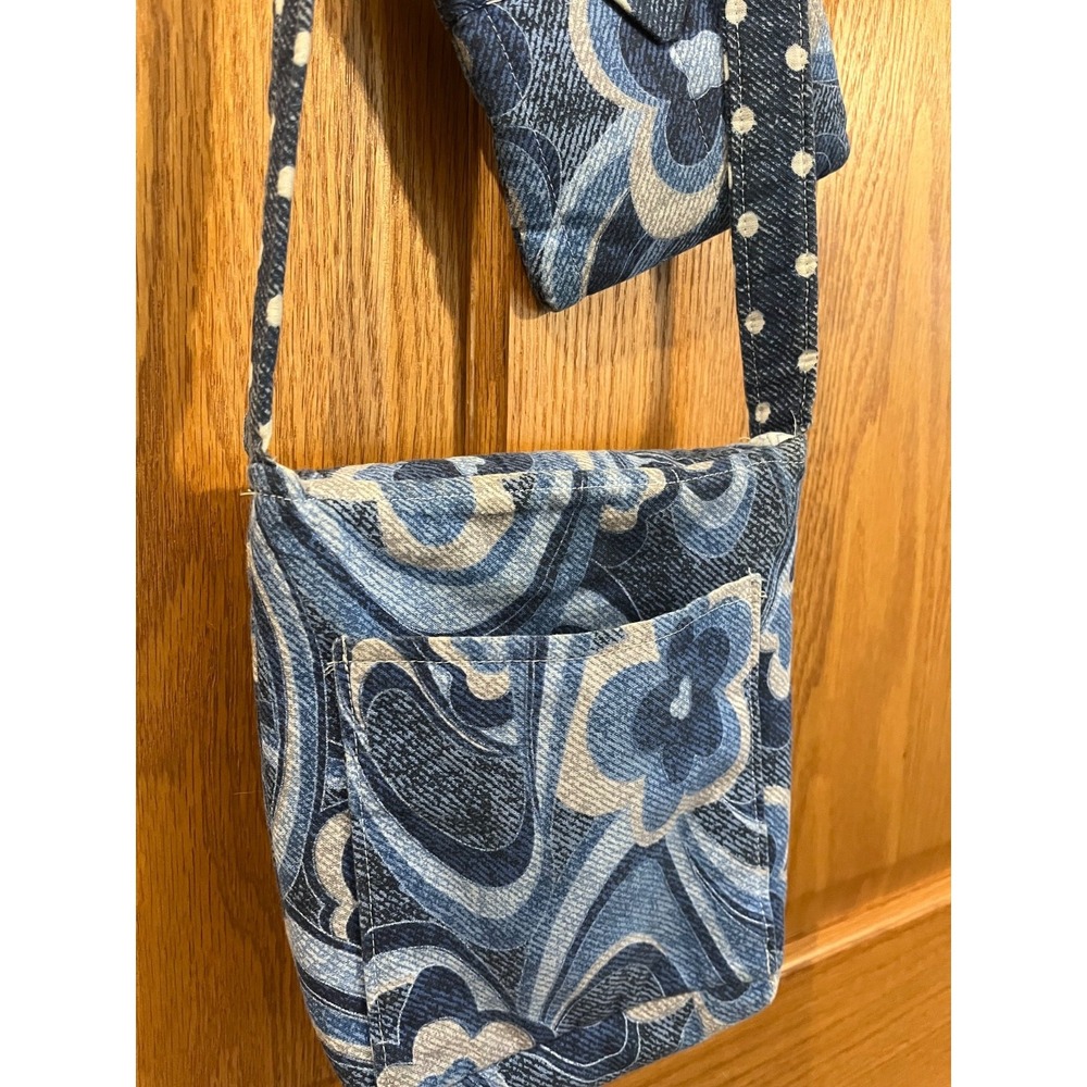 Boho Coastal Grandmother USA Handmade Artisan Quilted Floral Crossbody w Wallet - Picture 5 of 9